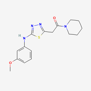 2-(5-((3-Methoxyphenyl)amino)-1,3,4-thiadiazol-2-yl)-1-(piperidin-1-yl)ethanone