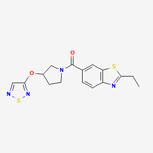 (3-((1,2,5-Thiadiazol-3-yl)oxy)pyrrolidin-1-yl)(2-ethylbenzo[d]thiazol-6-yl)methanone