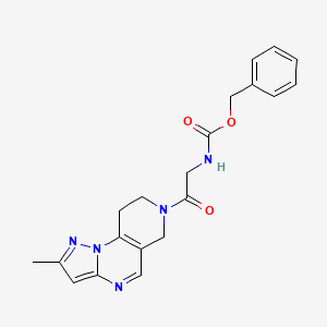 benzyl (2-(2-methyl-8,9-dihydropyrazolo[1,5-a]pyrido[3,4-e]pyrimidin-7(6H)-yl)-2-oxoethyl)carbamate