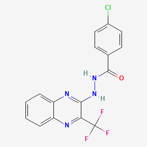 4-chloro-N'-[3-(trifluoromethyl)quinoxalin-2-yl]benzohydrazide