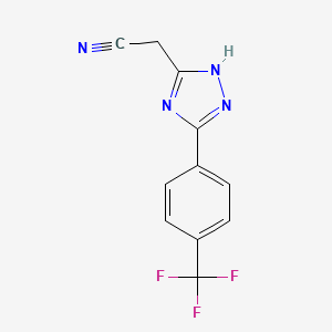 2-{5-[4-(trifluoromethyl)phenyl]-4H-1,2,4-triazol-3-yl}ethanenitrile