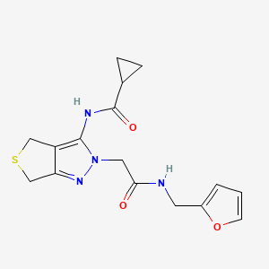 N-(2-(2-((furan-2-ylmethyl)amino)-2-oxoethyl)-4,6-dihydro-2H-thieno[3,4-c]pyrazol-3-yl)cyclopropanecarboxamide