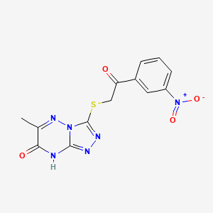 2-[(7-Hydroxy-6-methyl[1,2,4]triazolo[4,3-b][1,2,4]triazin-3-yl)sulfanyl]-1-(3-nitrophenyl)ethanone