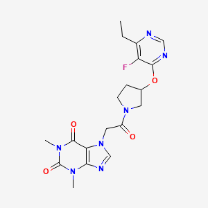 7-(2-(3-((6-ethyl-5-fluoropyrimidin-4-yl)oxy)pyrrolidin-1-yl)-2-oxoethyl)-1,3-dimethyl-1H-purine-2,6(3H,7H)-dione