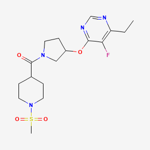 (3-((6-Ethyl-5-fluoropyrimidin-4-yl)oxy)pyrrolidin-1-yl)(1-(methylsulfonyl)piperidin-4-yl)methanone