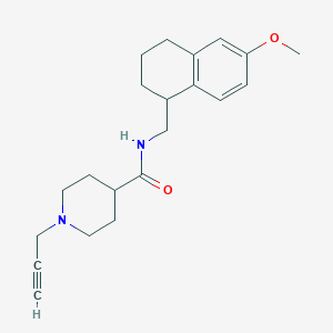 molecular formula C21H28N2O2 B2918458 N-[(6-Methoxy-1,2,3,4-tetrahydronaphthalen-1-yl)methyl]-1-prop-2-ynylpiperidine-4-carboxamide CAS No. 1645426-10-3