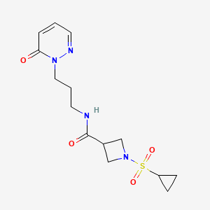 1-(cyclopropylsulfonyl)-N-(3-(6-oxopyridazin-1(6H)-yl)propyl)azetidine-3-carboxamide