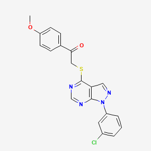 2-[1-(3-Chlorophenyl)pyrazolo[3,4-d]pyrimidin-4-yl]sulfanyl-1-(4-methoxyphenyl)ethanone