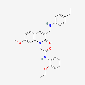molecular formula C29H31N3O4 B2918468 N-(2-ethoxyphenyl)-2-(3-{[(4-ethylphenyl)amino]methyl}-7-methoxy-2-oxo-1,2-dihydroquinolin-1-yl)acetamide CAS No. 932359-31-4