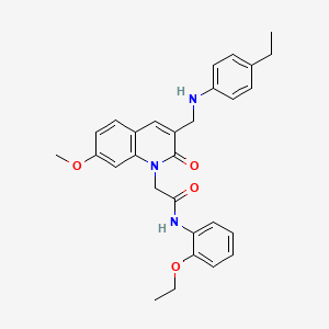 N-(2-ethoxyphenyl)-2-(3-(((4-ethylphenyl)amino)methyl)-7-methoxy-2-oxoquinolin-1(2H)-yl)acetamide
