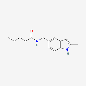 molecular formula C15H20N2O B2918469 N-[(2-methyl-1H-indol-5-yl)methyl]pentanamide CAS No. 852136-08-4