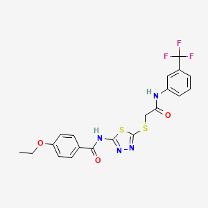 4-ethoxy-N-(5-((2-oxo-2-((3-(trifluoromethyl)phenyl)amino)ethyl)thio)-1,3,4-thiadiazol-2-yl)benzamide
