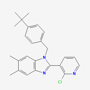 molecular formula C25H26ClN3 B2918474 1-[4-(tert-butyl)benzyl]-2-(2-chloro-3-pyridinyl)-5,6-dimethyl-1H-1,3-benzimidazole CAS No. 344279-61-4