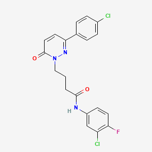 molecular formula C20H16Cl2FN3O2 B2918482 N-(3-chloro-4-fluorophenyl)-4-(3-(4-chlorophenyl)-6-oxopyridazin-1(6H)-yl)butanamide CAS No. 946215-09-4