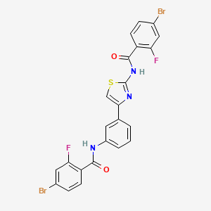 molecular formula C23H13Br2F2N3O2S B2918484 4-bromo-N-(4-(3-(4-bromo-2-fluorobenzamido)phenyl)thiazol-2-yl)-2-fluorobenzamide CAS No. 391223-37-3