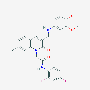 molecular formula C27H25F2N3O4 B2918503 N-(2,4-difluorophenyl)-2-(3-{[(3,4-dimethoxyphenyl)amino]methyl}-7-methyl-2-oxo-1,2-dihydroquinolin-1-yl)acetamide CAS No. 932469-95-9