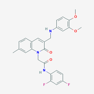 N-(2,4-difluorophenyl)-2-(3-(((3,4-dimethoxyphenyl)amino)methyl)-7-methyl-2-oxoquinolin-1(2H)-yl)acetamide