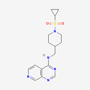 molecular formula C16H21N5O2S B2918508 N-{[1-(cyclopropanesulfonyl)piperidin-4-yl]methyl}pyrido[3,4-d]pyrimidin-4-amine CAS No. 2380064-18-4