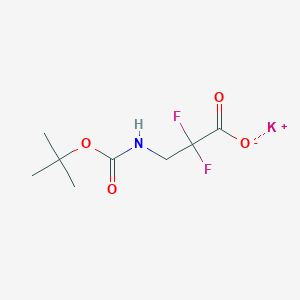 molecular formula C8H12F2KNO4 B2918518 Boc-3-amino-2,2-difluoro-propionic acid potassium salt CAS No. 1435806-88-4