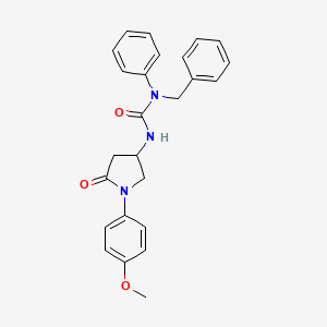 molecular formula C25H25N3O3 B2918521 1-Benzyl-3-[1-(4-methoxyphenyl)-5-oxopyrrolidin-3-yl]-1-phenylurea CAS No. 894029-09-5