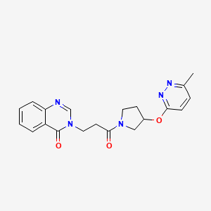molecular formula C20H21N5O3 B2918525 3-(3-(3-((6-methylpyridazin-3-yl)oxy)pyrrolidin-1-yl)-3-oxopropyl)quinazolin-4(3H)-one CAS No. 2034452-43-0