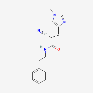 molecular formula C16H16N4O B2918526 2-cyano-3-(1-methyl-1H-imidazol-4-yl)-N-(2-phenylethyl)prop-2-enamide CAS No. 1808702-71-7