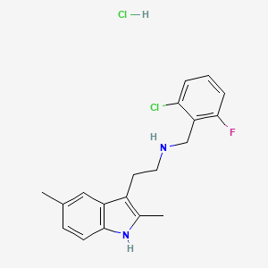 molecular formula C19H21Cl2FN2 B2918530 N-(2-氯-6-氟苄基)-2-(2,5-二甲基-1H-吲哚-3-基)乙胺盐酸盐 CAS No. 1351649-85-8