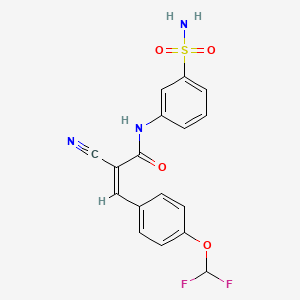molecular formula C17H13F2N3O4S B2918532 2-cyano-3-[4-(difluoromethoxy)phenyl]-N-(3-sulfamoylphenyl)prop-2-enamide CAS No. 326031-23-6