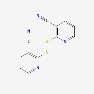 molecular formula C12H6N4S2 B2918533 2-[(3-Cyanopyridin-2-yl)disulfanyl]pyridine-3-carbonitrile CAS No. 73373-10-1