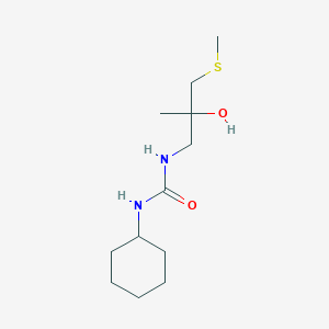 molecular formula C12H24N2O2S B2918535 1-Cyclohexyl-3-(2-hydroxy-2-methyl-3-(methylthio)propyl)urea CAS No. 1396888-06-4