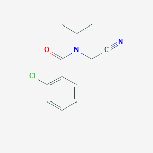 molecular formula C13H15ClN2O B2918540 2-Chloro-N-(cyanomethyl)-4-methyl-N-propan-2-ylbenzamide CAS No. 1825585-71-4