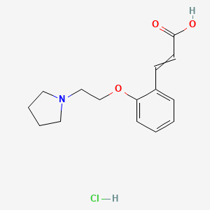 molecular formula C15H20ClNO3 B2918557 3-{2-[2-(Pyrrolidin-1-yl)ethoxy]phenyl}prop-2-enoic acid hydrochloride CAS No. 1217225-09-6