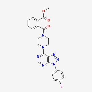 methyl 2-(4-(3-(4-fluorophenyl)-3H-[1,2,3]triazolo[4,5-d]pyrimidin-7-yl)piperazine-1-carbonyl)benzoate