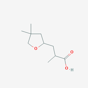 molecular formula C10H18O3 B2918560 3-(4,4-Dimethyloxolan-2-yl)-2-methylpropanoic acid CAS No. 2248284-65-1