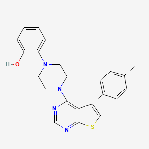 molecular formula C23H22N4OS B2918577 2-{4-[5-(4-Methylphenyl)thiopheno[3,2-e]pyrimidin-4-yl]piperazinyl}phenol CAS No. 726159-51-9