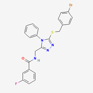 molecular formula C23H18BrFN4OS B2918587 N-((5-((4-bromobenzyl)thio)-4-phenyl-4H-1,2,4-triazol-3-yl)methyl)-3-fluorobenzamide CAS No. 391899-68-6
