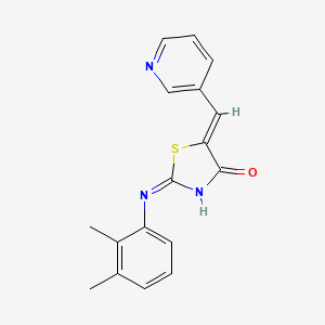 molecular formula C17H15N3OS B2918605 (2Z,5Z)-2-((2,3-dimethylphenyl)imino)-5-(pyridin-3-ylmethylene)thiazolidin-4-one CAS No. 641996-75-0
