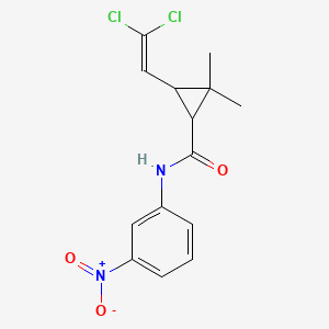 molecular formula C14H14Cl2N2O3 B2918607 3-(2,2-dichloroethenyl)-2,2-dimethyl-N-(3-nitrophenyl)cyclopropane-1-carboxamide CAS No. 297146-38-4