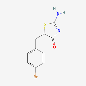 molecular formula C10H9BrN2OS B2918610 5-[(4-Bromophenyl)methyl]-2-imino-1,3-thiazolidin-4-one CAS No. 303093-56-3
