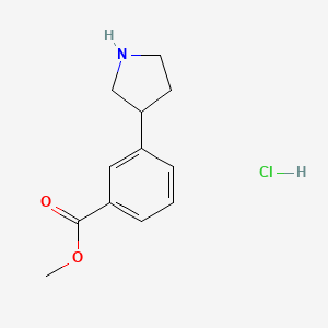 molecular formula C12H16ClNO2 B2918611 Methyl 3-(pyrrolidin-3-yl)benzoate hydrochloride CAS No. 1166820-45-6