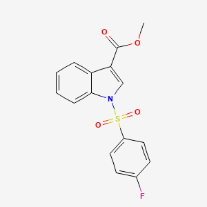 molecular formula C16H12FNO4S B2918613 Methyl 1-(4-fluorophenyl)sulfonylindole-3-carboxylate CAS No. 866145-34-8