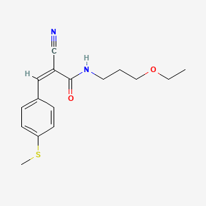 molecular formula C16H20N2O2S B2918615 (Z)-2-Cyano-N-(3-ethoxypropyl)-3-(4-methylsulfanylphenyl)prop-2-enamide CAS No. 748784-41-0