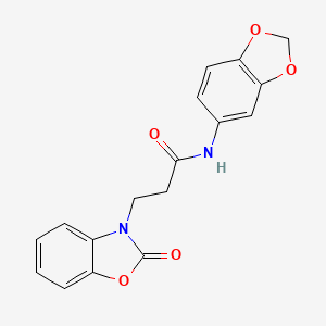 molecular formula C17H14N2O5 B2918618 N-(benzo[d][1,3]dioxol-5-yl)-3-(2-oxobenzo[d]oxazol-3(2H)-yl)propanamide CAS No. 862827-51-8