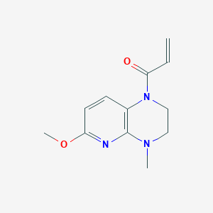 molecular formula C12H15N3O2 B2918621 1-(6-Methoxy-4-methyl-2,3-dihydropyrido[2,3-b]pyrazin-1-yl)prop-2-en-1-one CAS No. 2361638-97-1