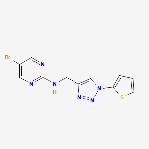 molecular formula C11H9BrN6S B2918624 5-Bromo-N-[(1-thiophen-2-yltriazol-4-yl)methyl]pyrimidin-2-amine CAS No. 2380182-40-9
