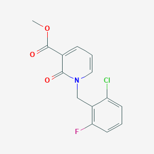 molecular formula C14H11ClFNO3 B2918627 Methyl 1-(2-chloro-6-fluorobenzyl)-2-oxo-1,2-dihydro-3-pyridinecarboxylate CAS No. 400086-05-7