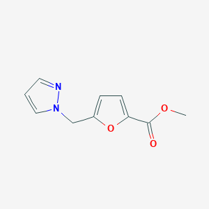 molecular formula C10H10N2O3 B2918645 methyl 5-((1H-pyrazol-1-yl)methyl)furan-2-carboxylate CAS No. 943107-43-5