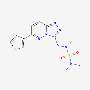 molecular formula C12H14N6O2S2 B2918661 Dimethyl({[6-(thiophen-3-yl)-[1,2,4]triazolo[4,3-b]pyridazin-3-yl]methyl}sulfamoyl)amine CAS No. 1904411-85-3