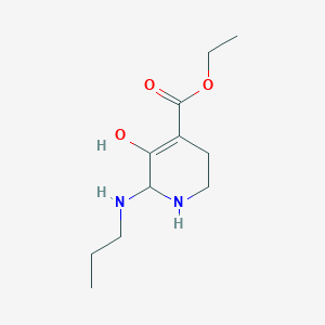 molecular formula C11H20N2O3 B2918671 ethyl 5-hydroxy-6-(propylamino)-1,2,3,6-tetrahydropyridine-4-carboxylate CAS No. 866008-29-9
