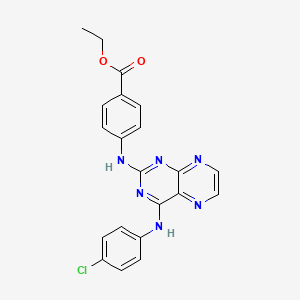 molecular formula C21H17ClN6O2 B2918732 ethyl 4-({4-[(4-chlorophenyl)amino]pteridin-2-yl}amino)benzoate CAS No. 946242-67-7
